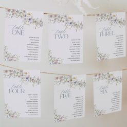 Wildflower Wedding Seating Chart Template Printable