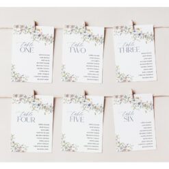 Wildflower Wedding Seating Chart Template Printable