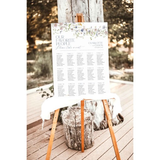 Wildflower Wedding Seating Chart Sign Template