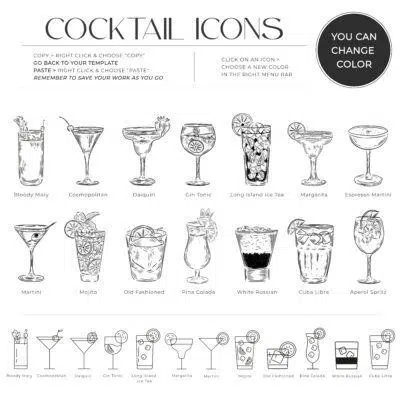 Cocktail Icons