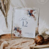 Navy Blue Rust Wedding Signs Templates | Bohemian Terracotta Wedding Signage Bundles Boho Wedding Table Number Template | Navy Blue Table Numbers Card Instant Download