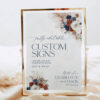 Boho Navy Rust Wedding Table Signs Template | Bohemian Wedding Sign Printable