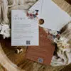 Boho Navy Blue and Rust Wedding Details Card Template