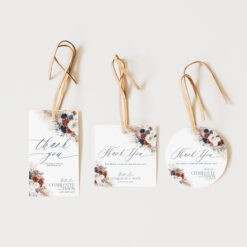 Navy Blue Rust Wedding Printable Tags for Favors