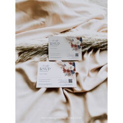 Boho Navy Rust Wedding Rsvp Template