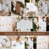 Navy Blue Rust Wedding Reception Templates, Bohemian Wedding Bundle Template