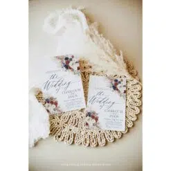 Boho Rust Navy Wedding Invitation Template