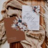 Boho Rust Navy Wedding Invitation Template