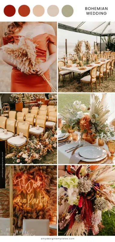 Boho Wedding Invitations Template Amy Design Templates