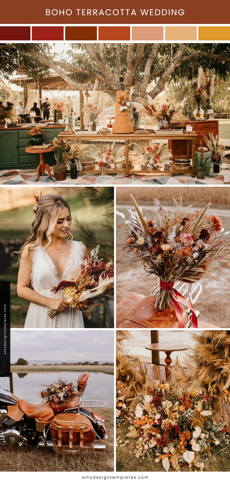 7+ Stunning Terracotta Boho Wedding Invitation Ideas Boho Wedding Invitations Template Amy Design Templates