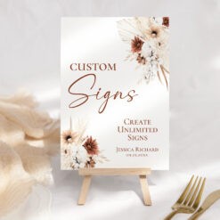 DIY Wedding Signs Templates, Boho Wedding Reception Sign Wedding