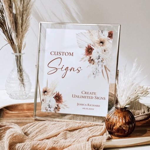 DIY Wedding Signs Templates, Boho Wedding Reception Sign Wedding