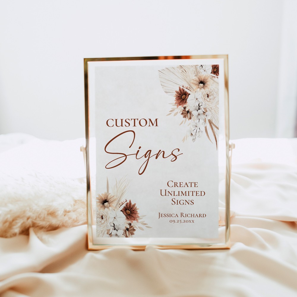 DIY Wedding Signs Templates, Boho Wedding Reception Sign Wedding