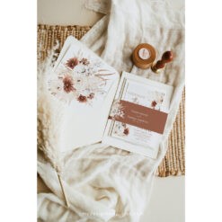 Boho Terracotta Wedding DIY Envelope Liner Template & Belly Band