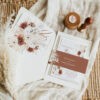 Boho Terracotta Wedding DIY Envelope Liner Template & Belly Band