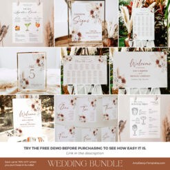 Boho Wedding Invitations Templates Amy Design Templates