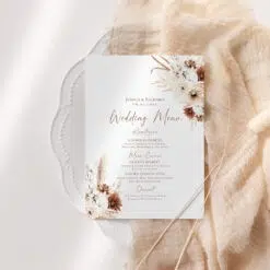 Boho Wedding Wedding Menu Template