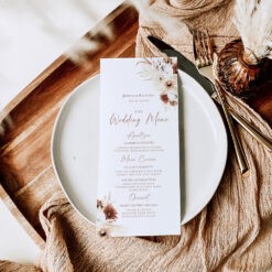 Boho Wedding Wedding Menu Template