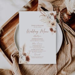 Boho Wedding Wedding Menu Template