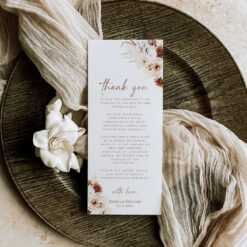 Template Thank You Note, Boho Wedding Thank You Note Template