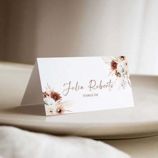 Terracotta Wedding Wedding Place Card Template