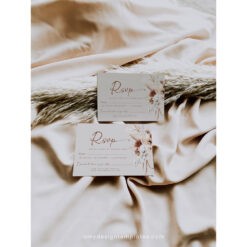 Boho Terracotta Wedding RSVP Card Template