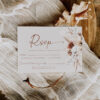 Boho Terracotta Wedding RSVP Card Template