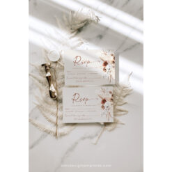 Boho Terracotta Wedding RSVP Card Template