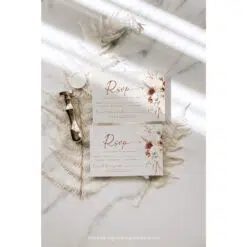 Boho Terracotta Wedding RSVP Card Template