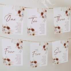 Editable Table Seating Chart Template Boho Wedding