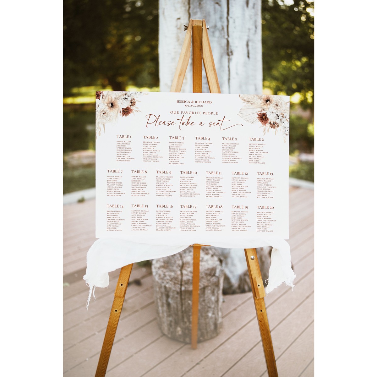 Terracotta Wedding Sign Templates, Seating Chart Template Wedding