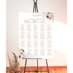 Boho Seating Chart Wedding Template, Table Seating Chart, Take a Seat Sign, Terracotta Wedding Seating Chart Board Template D021