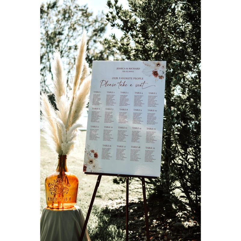 Boho Seating Chart Wedding Template, Table Seating Chart, Take a Seat Sign, Terracotta Wedding Seating Chart Board Template D021