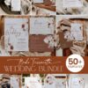 Boho Terracotta Wedding Invitation Bundles | Bohemian Wedding Template Bundle Boho Terracotta Wedding Invitation Bundles Template