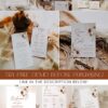 Boho Terracotta Wedding Invitation Bundles | Bohemian Wedding Template Bundle Boho Terracotta Wedding Invitation Bundles Template
