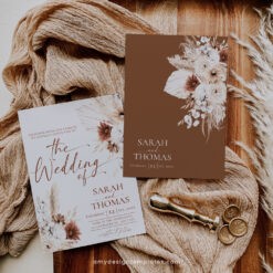 Boho Wedding Invitation Card Template Amy Design Templates