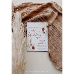 Boho Wedding Invitation Card Template Amy Design Templates