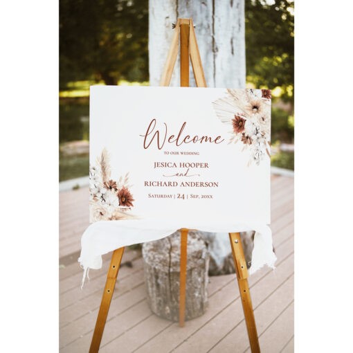 Boho Wedding Sign Templates, Terracotta Wedding Signage Template