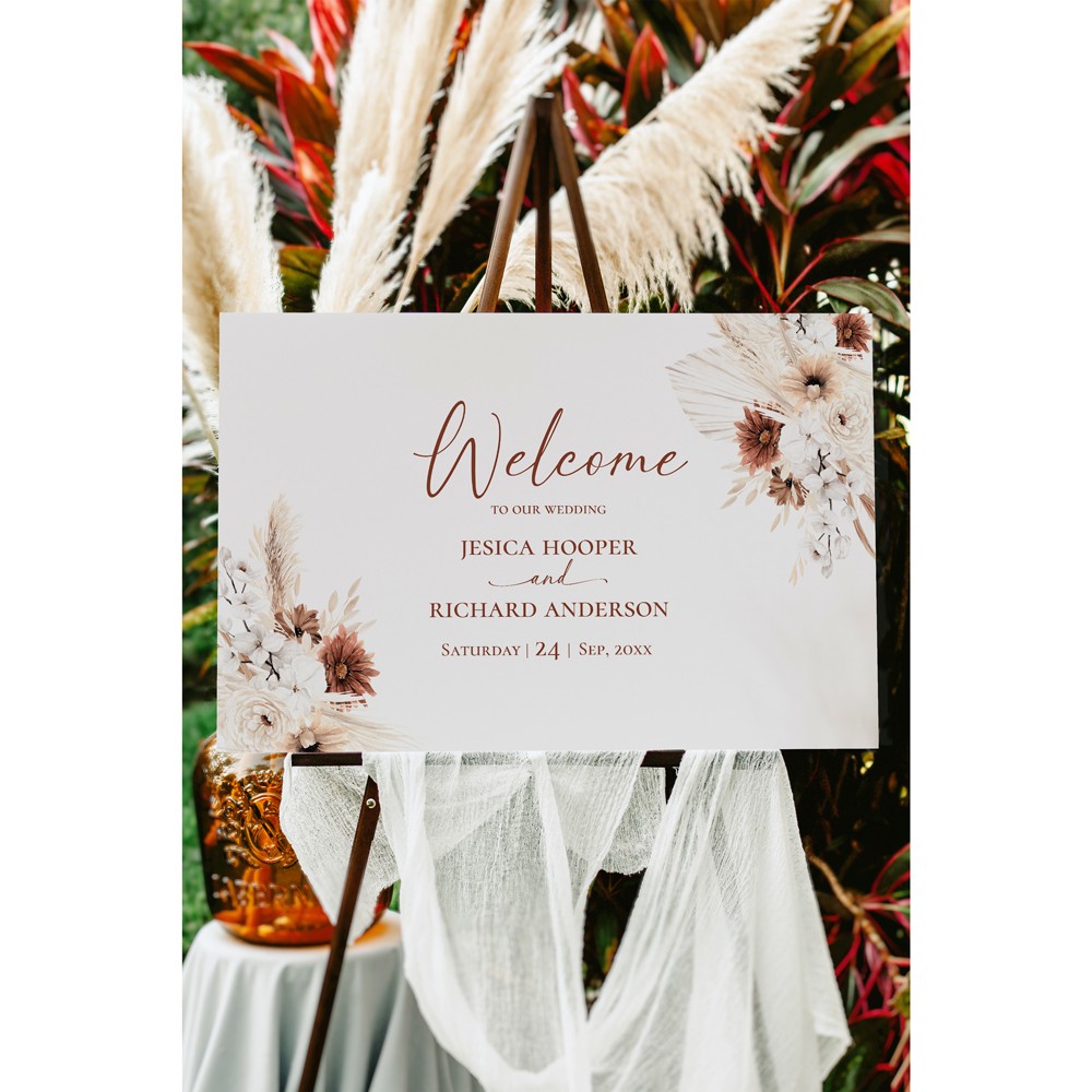 Boho Wedding Sign Templates, Terracotta Wedding Signage Template