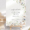 Wildflower Wedding Table Sign Template | Editable DIY Wedding Custom Signs
