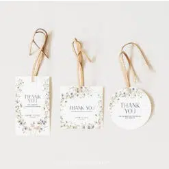 Wildflower Favor Tag Template, Floral Thank you tags, Printable Thank you gift tag editable template, Wildflower Wedding Favor Tag D023