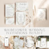 Wildflower Wedding Invitation Template, Meadow Wedding Receptions Bundle Template, Wildflower Wedding Bundles, Wedding Reception Amy Design Templates