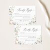 RSVP Card Template QR Code, Kindly Response Cards Printable Wildflower Wedding Template