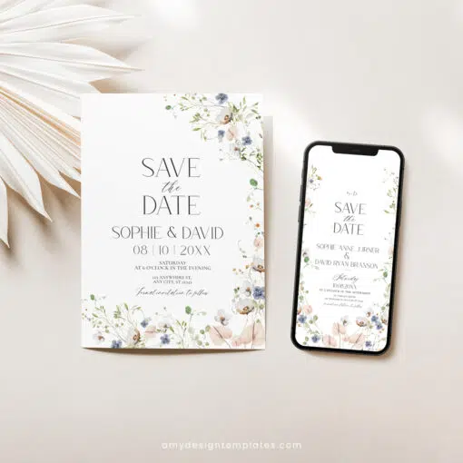 Wildflower Save The Date Template With Photo, Save The Date Templates - Image 9