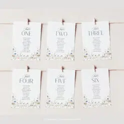 Seating Chart Cards Wedding Template, Table Seating Cards, Take a Seat Sign, Wildflower Wedding Seating Card Wildflower Editable D023