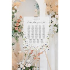 Wedding Seating Chart Sign Template, Table Seating Chart Sign, Botanical Wedding Seating Chart, Wildflower Seating Chart Sign D023