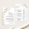 Wildflower Wedding Itinerary Template, Wedding Weekend Itinerary Editable, Welcome Bags Note Timeline Schedule Minimalist Template Amy Designs Templates