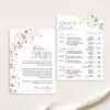 Wildflower Wedding Itinerary Template, Wedding Weekend Itinerary Editable, Welcome Bags Note Timeline Schedule Minimalist Template Amy Designs Templates