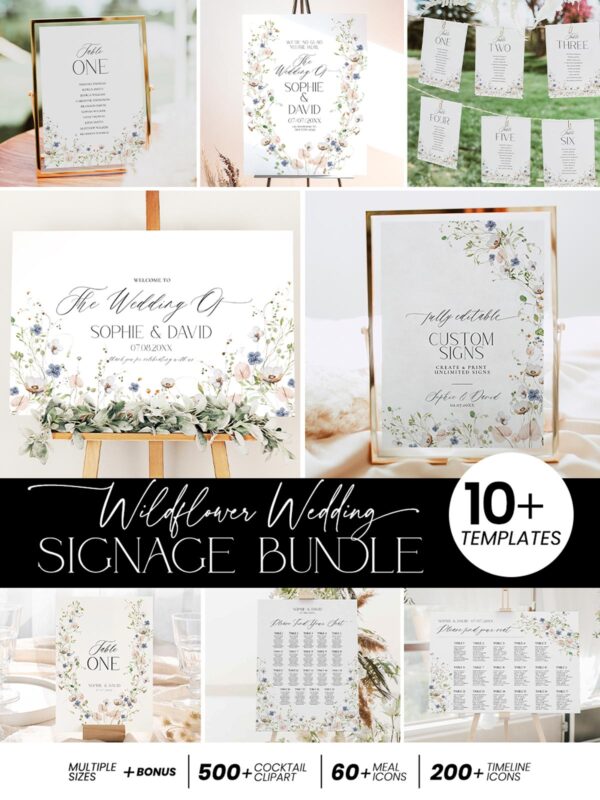 Wildflower Wedding Signage Bundles