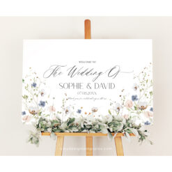 Wildflower Bridal Shower Welcome Sign, Botanical Wedding Welcome Sign, Editable Wildflower Shower Wedding Welcome Signage Template D023